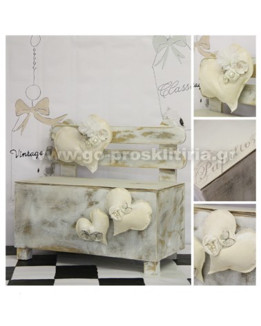 VINTAGE BAPTISM BENCH WITH....