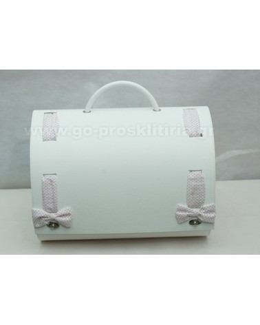 BAPTISM BAG WHITE WITH PINK....