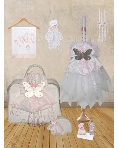 BAPTISM SET BUTTERFLY WHITE....