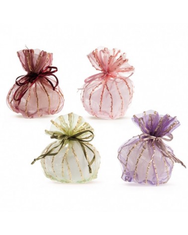 Organza pouch with satin....