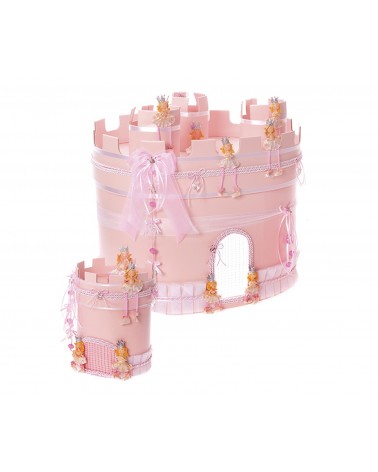 BAPTISM BOX CASTLE IN PINK....
