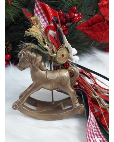 Χριστουγεννιάτικο Διακοσμητικό Κουνιστό Αλογάκι κωδ.:202171
